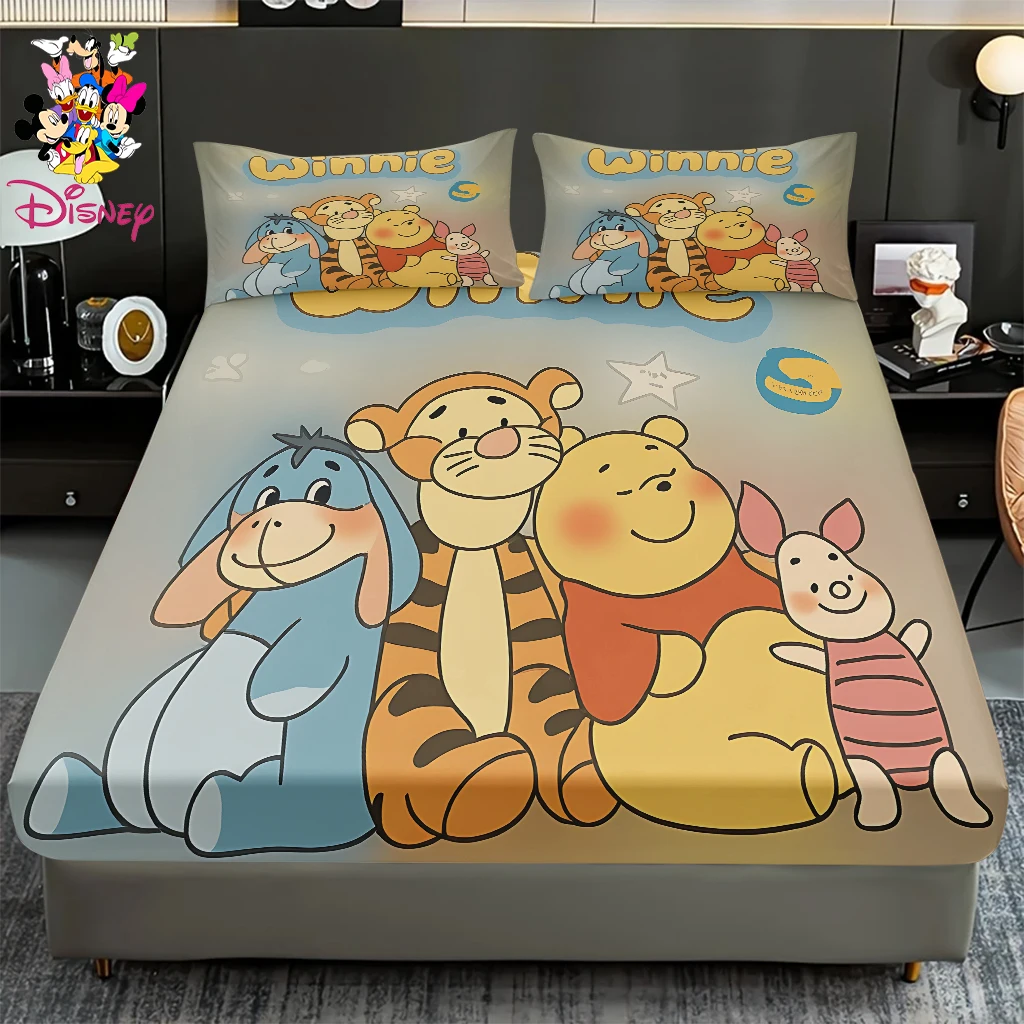

2/3 шт., набор простыней Disney Winnie, Tigger, Eeyore & Piglet, мягкий комфортный домашний декор для спален/гостевых комнат, круглый на весь год