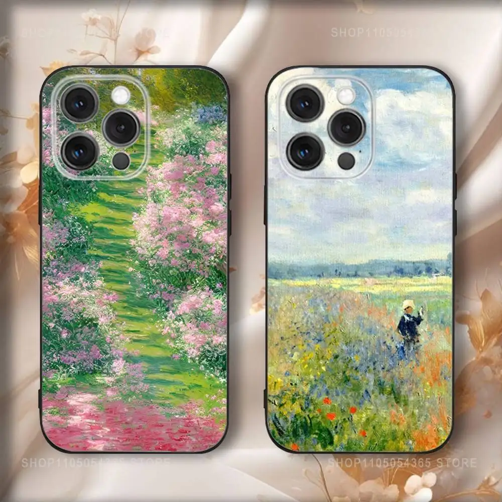 

Art M-Monet Claudes Phone Case For iPhone 17,16,15,14,13,12,11,Pro,Max,Plus,Air,X,XS,XR,SE,8,7,Mini,Soft Black Funda