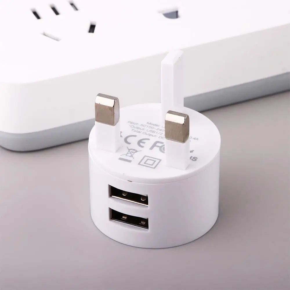 USB Travel Charger Quick Charge Mobile Phone Adapter Dual Usb Round Charger Min EU UK US Plug Wall Charger Mobile Phone Charger