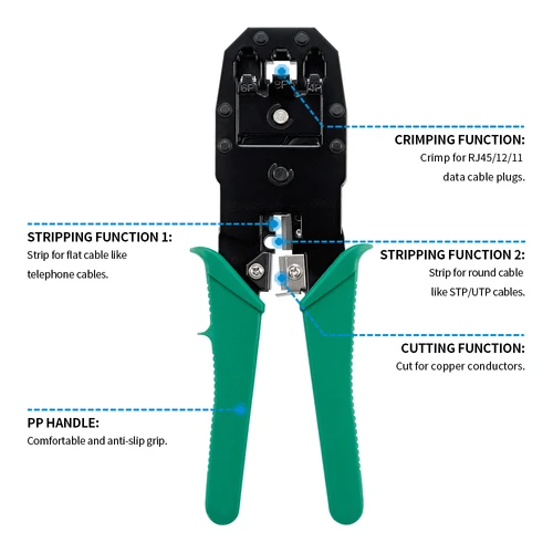 Imagen 2 del producto Kit de herramientas de reparación de red de ordenador RJ45 RJ11 RJ12, probador de Cable LAN, cortador de cables, destornillador, alicates, juego de herramientas de mantenimiento de prensado