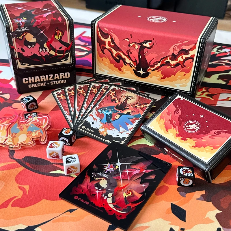 pokemon-charizard-card-box-card-pad-diy-side-window-leather-portable-card-storage-box-anime-peripheral-game-collection-toy-gifts