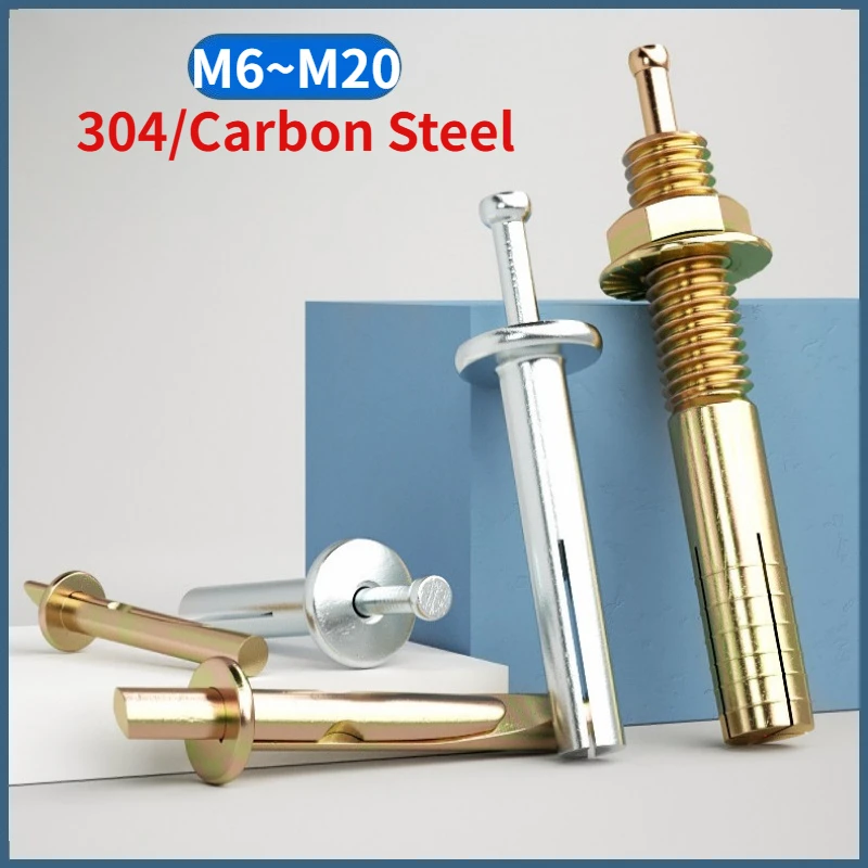 M6-M20 Zinc Plated Carbon Steel Hammer Drive Rivet Percussion Expansion Nail Screws Concrete Walls Furniture Hardware Fastener