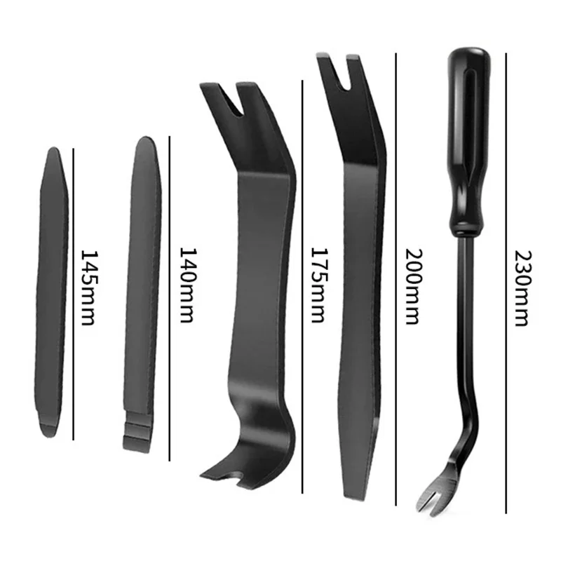 5Pcs Car Door Panel Removal Tool Set Audio Video Dashboard Clip Installer Prying Navigation Disassembly Kit Automobile NailPull