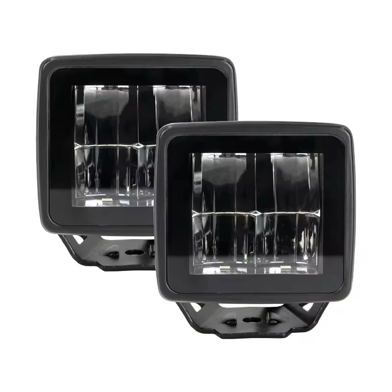 For Jeep Wrangler JK 2007-2018 Universal 3 inch LED Work Light Offraod 4x4 Driving Light Sqaure Pods Lens Fog Lights DC 12V 2PCS