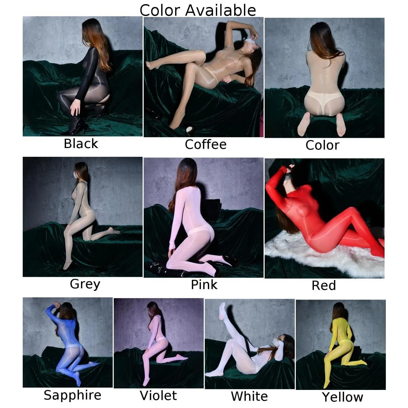 Ultrathin Oil Shiny Sheer Women Sexy Bodysuit Female Glossy Bodystocking Slimming See Through Transparent Open Crotch Jumpsuits