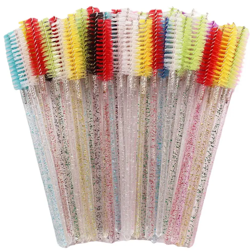 Einweg Kristall Wimpern Pinsel Kamm 50Pcs Wimpern Verlängerung Mascara Zauberstäbe Make-Up Professionelle Make-Up Schönheit Werkzeug