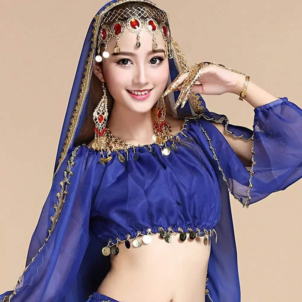 Shiny Belly Dance Tops Sequined Beaded Tops Sexy Dancing Costume Festival Club Party Fringe Costume For Thailand/India/Arab Tutu