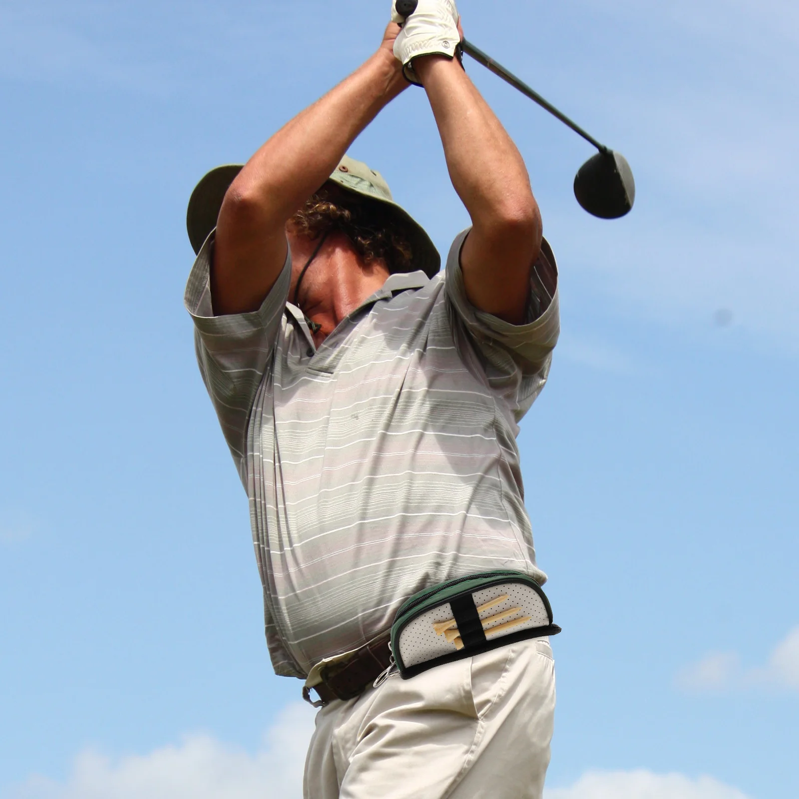 حقيبة تخزين كرة التنس المحمولة، حقيبة كرة الجولف، منظم الخصر الرياضي الصغير مع أكياس تخزين الكرات بإبزيم سحاب #5