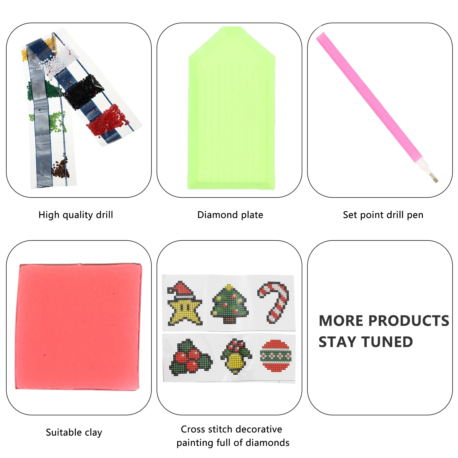 1Set Sticker Xmas DIY Bead Painting Supplies Creative Cartoon Pattern Decoration for Christmas Gift Wrapping