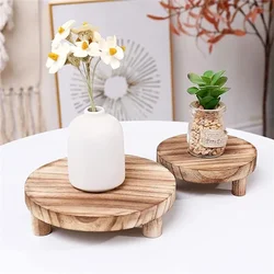 3 Pcs Wooden Risers for Display Wood Pedestal Stand for Display Mini Riser Stand Round Wooden Riser Holder Rustic Farmhouse Rise