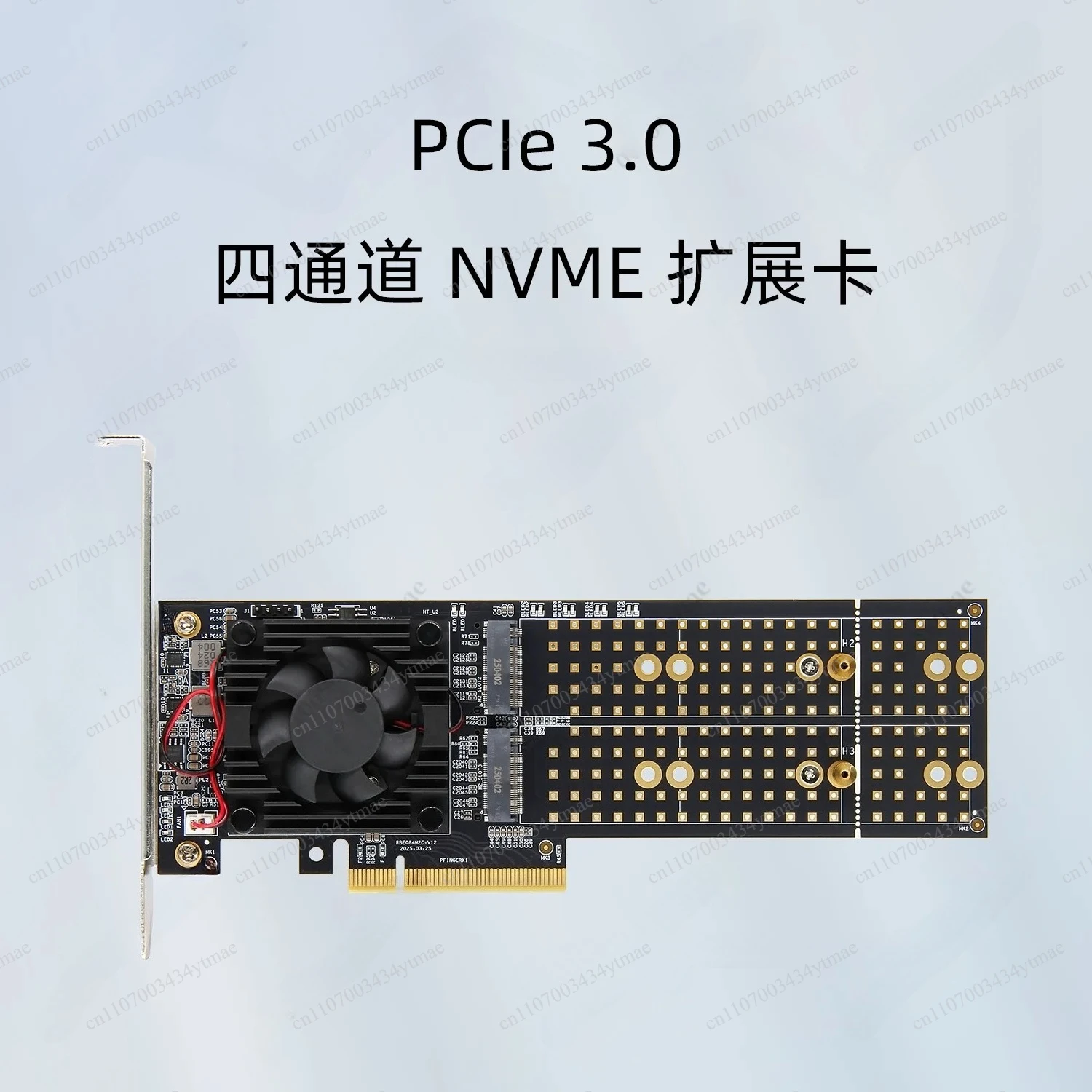 Full/Half Height M.2 PCIe Expansion Card 4-Disk Split-Free Design PLX8747 Chip Silent Working