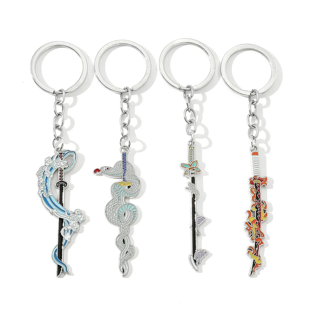 Anime Demon Slayer Metall-Schlüsselanhänger, Modisches Sammlerstück, Klassisches Anime-Zubehör, Geschenk für Fans