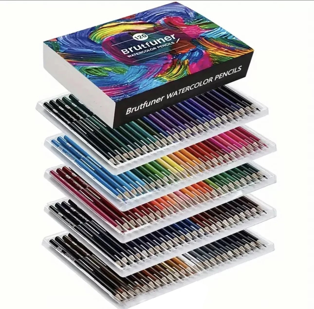 

120 Watercolor Pencils, Beautiful Blending Effects with Wet or Dry, Ideal for Coloring Book - Water Soluble Pencils for Adults