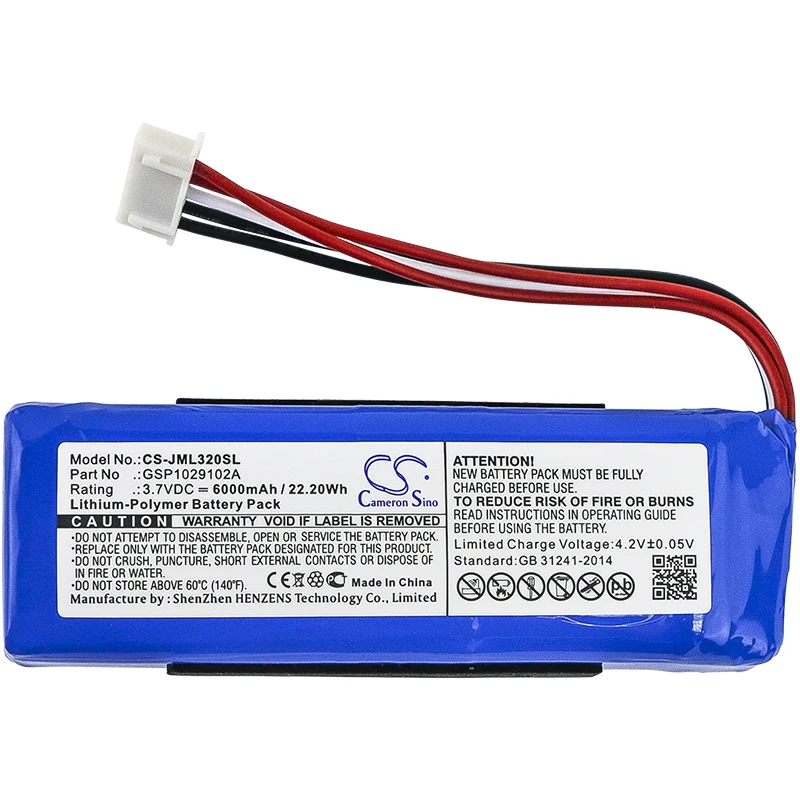 

Replacement Battery for JBL Charge 3 (2016) Speaker - 3.7V 6000mAh Li-Polymer