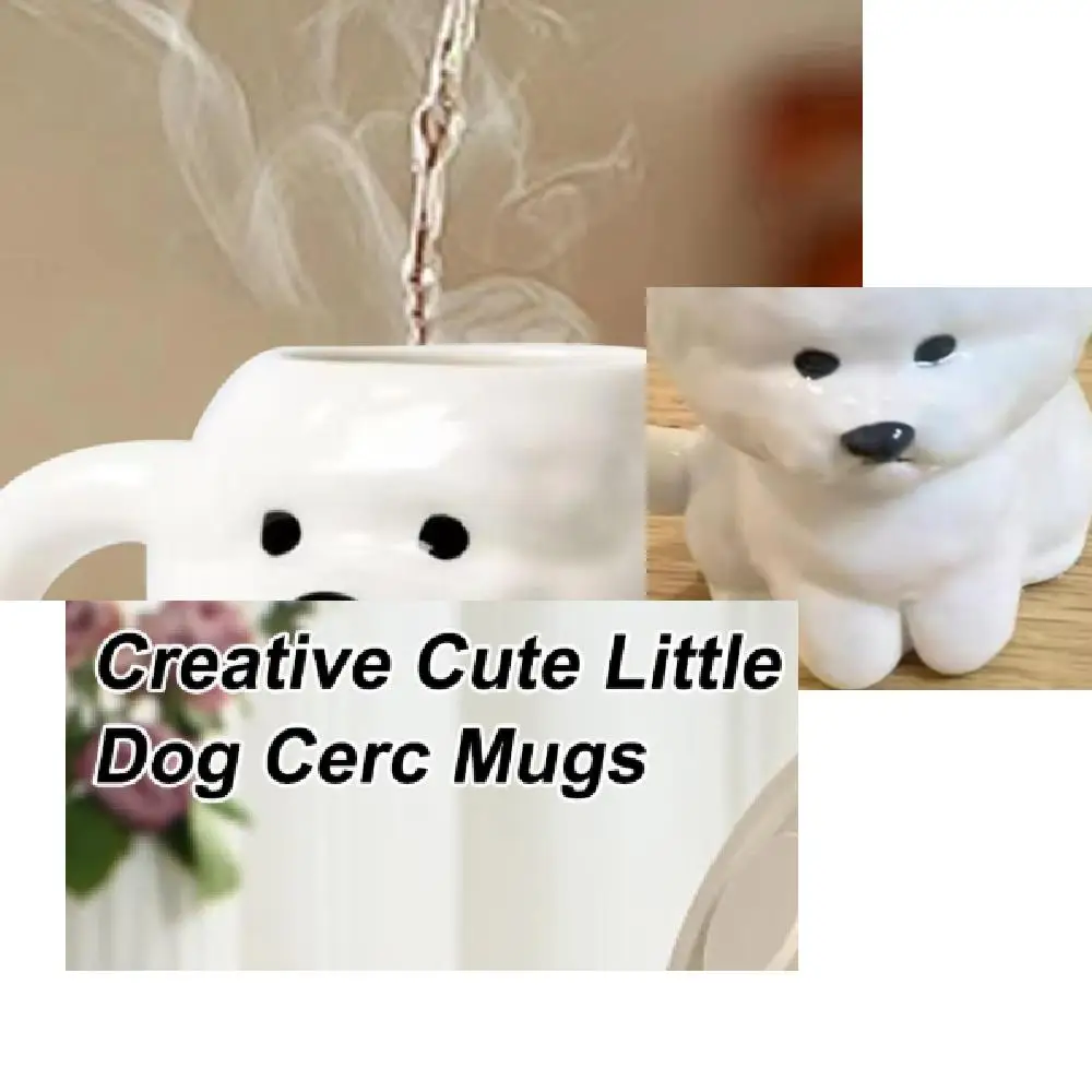 

Cute Bichon Frise Dog Water Cup Novelty Puppy Mugs Creative Dog Mug Ceramic Cup Home Drinking Mug Birthday Gifts Couple Cups
