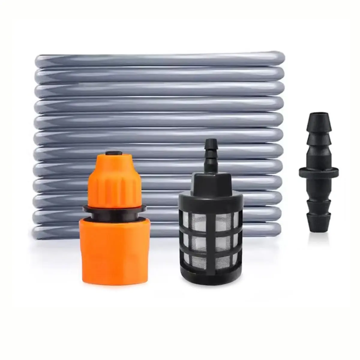 A64K Garden Hose and Plastic Quick Connector Set ID 8mm Water Tubing Hose Durables Water Hose with Hose Fittings 20M