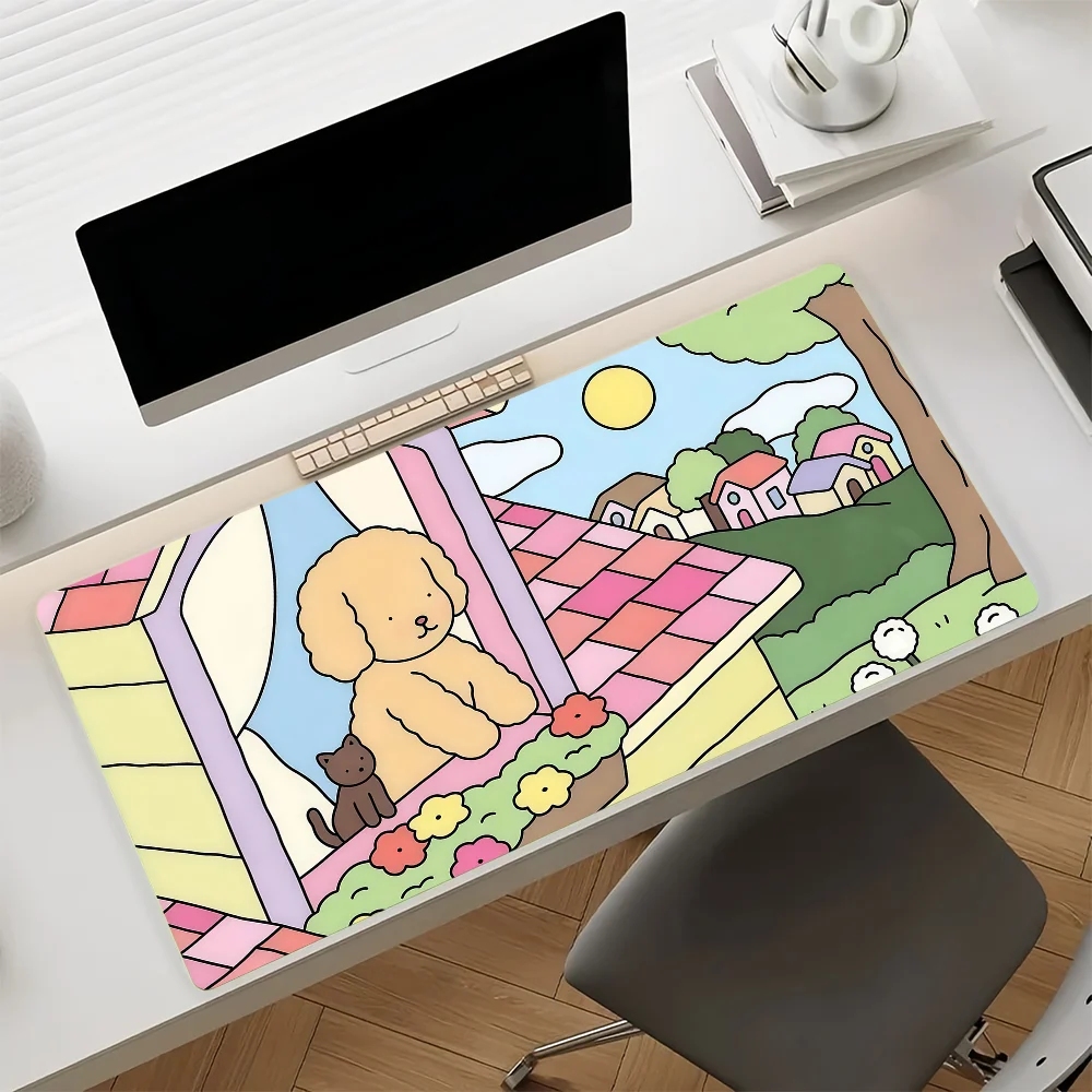 Cartoon Cute B-bobbie G-goods Mouse Pad Anti Slip Rubber Edge Locked Thickened Laptop Gaming Desk Mat