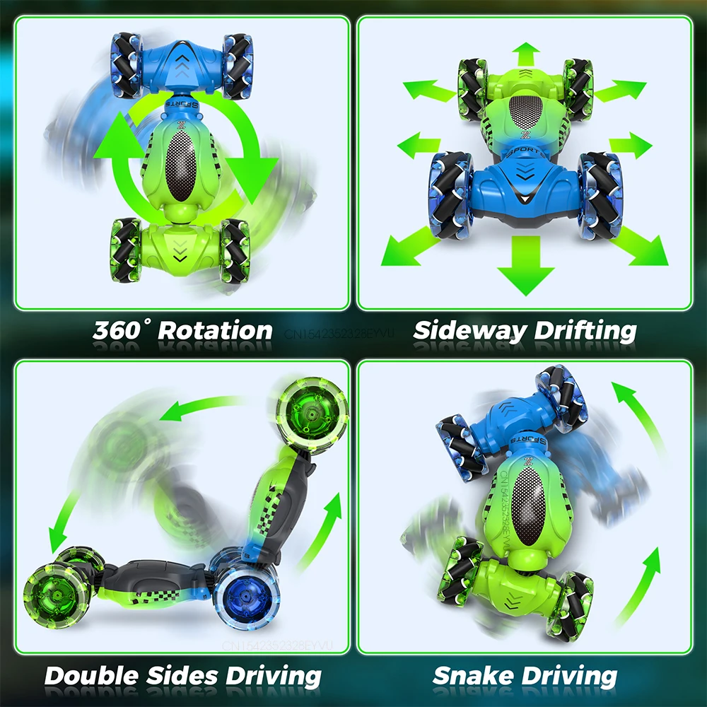 Kids Toy RC Car Gesture Sensing Twist Stunt Car 4WD 1:16 Drift Remote Control Car with Light Music Toy Car for Boy Girl Gift Kid