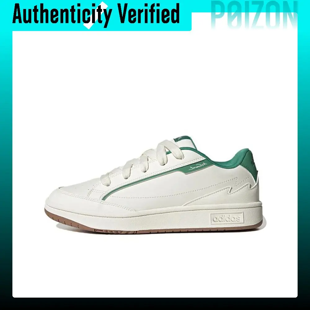 Adidas Neo W Card Fabric Slip Resistant Abrasion Resistant Low top Skateboard Shoes Unisex White Green ID4951