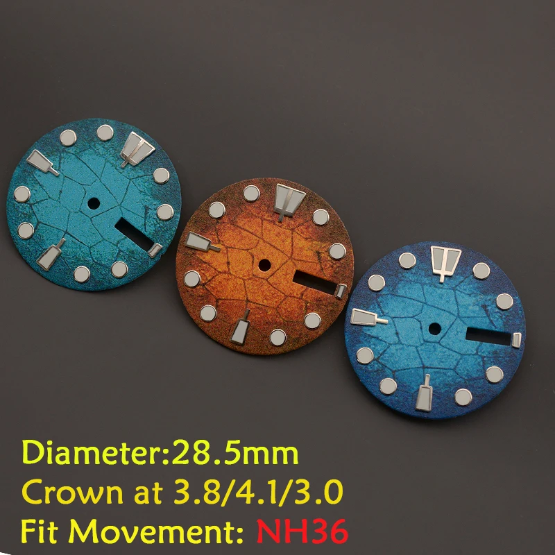 28.5mm Dial Fit  Men's Watches SKX007 SKX009 6105 SRPD Tuna Monster Turtle Watch Case For Japan 7s26 NH35 NH36 Movement C3 Green