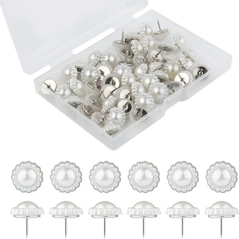30pcs Pearl Color Sunflower Thumb Tacks Creative Push Pins for Photo Wall Cork Board Decorative Map Pins for Polaroid Pictures
