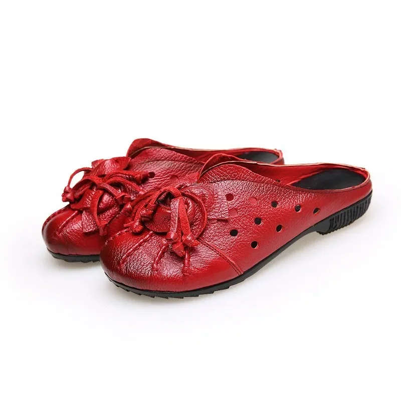 CEYANEAONew national wind fashion women\'s sandals summer retro skeleton hollow leather shoes selling handmade flowerscasualshoes