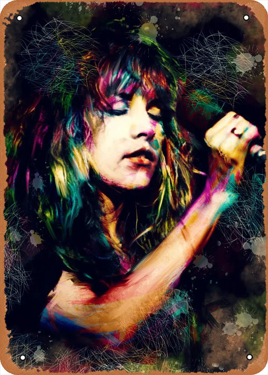 Optional Stevie Nicks Metal Tin Sign Poster Vintage Art Wall Decor 12 x 8 inch