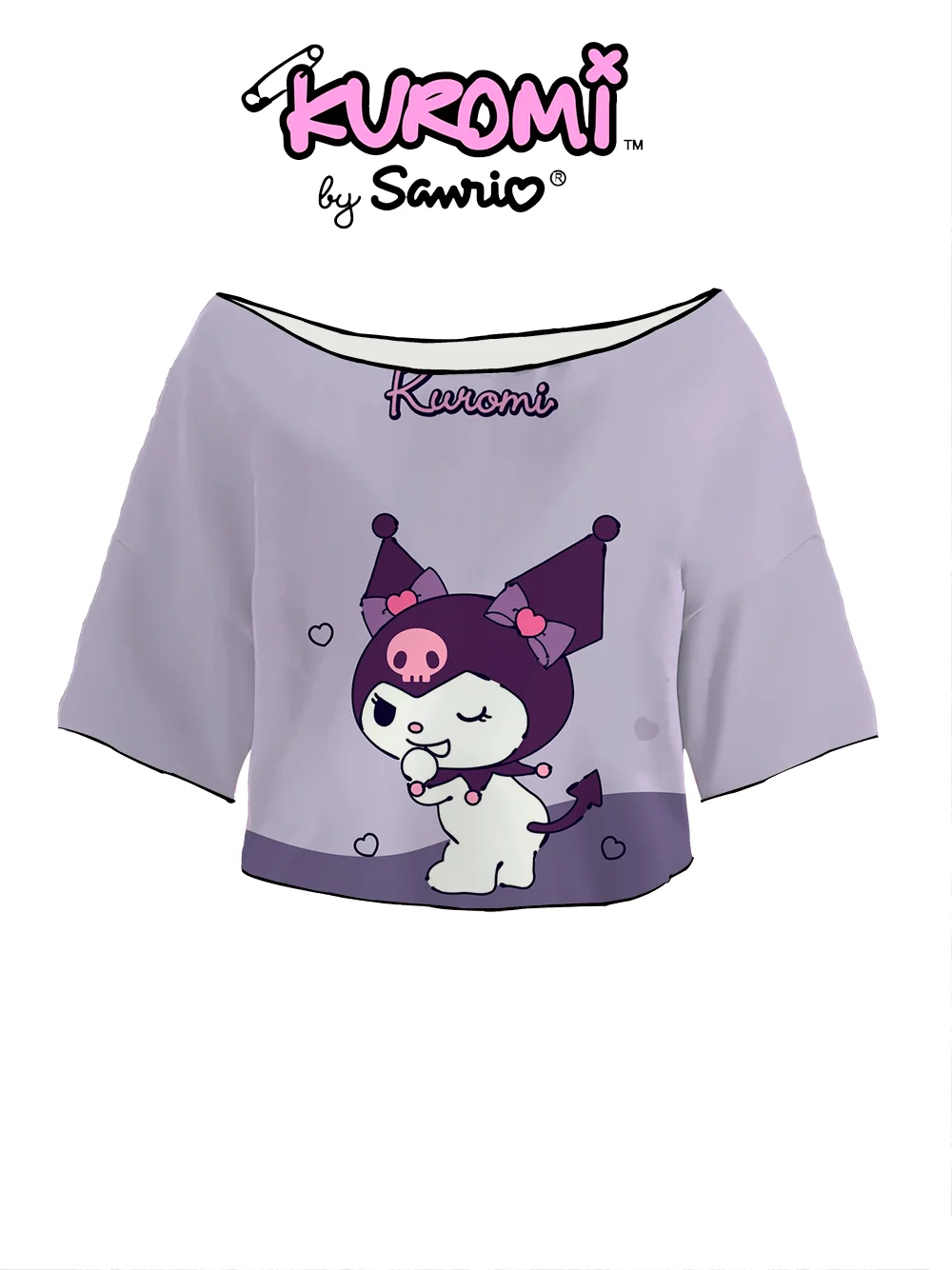 Crop Top Lettuce Trim Short Sleeve Kpop Kuromi Woman Clothing Summer Clothes Women 2024 T-shirt T-shirts Y2k Anime Kawaii Tops