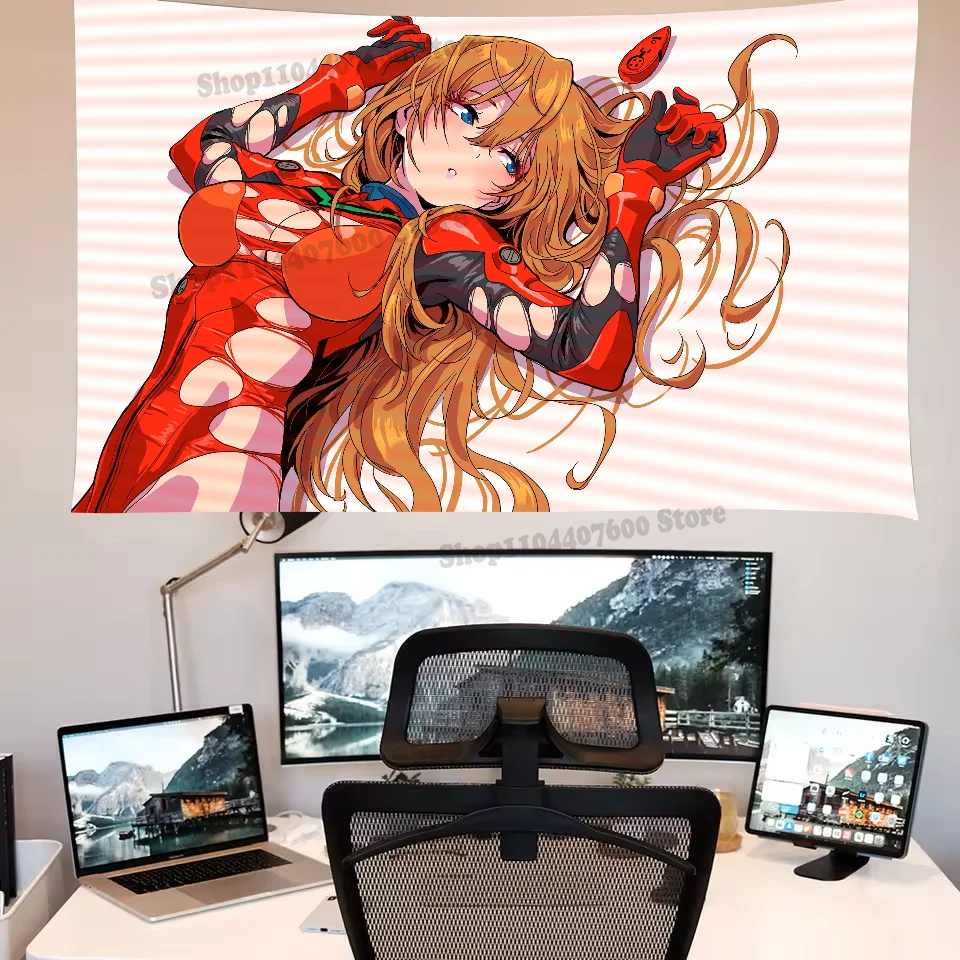 E-VA Anime Asuka Tapestry Printed Tapestry Decoration canvas Travel Used for advertising creative Birthday Gift