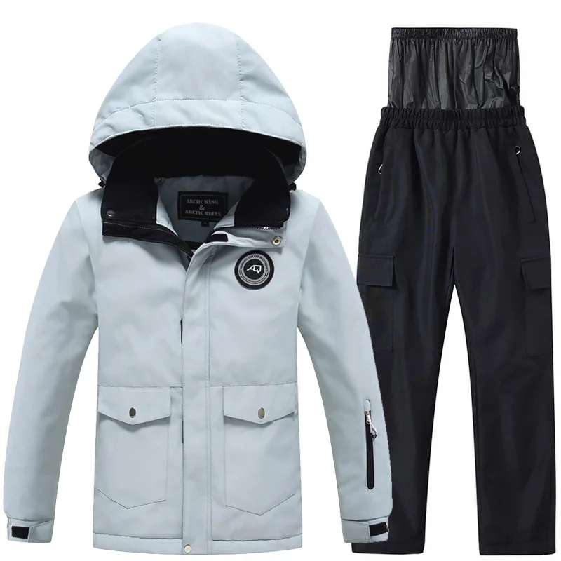 -30 ℃ child skiing suit for boys girls 3 4 5 6 7 8 9 10 11 12 13 14 years old Winter Outdoor Waterproofing  Warmth Enhancement