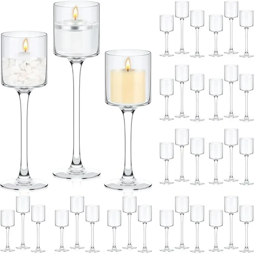 Glass Candle Holder Tea Light Floating Candle Holder for Wedding Party Dining Bathroom,36 Pcs Table Centerpiece Candle Holders