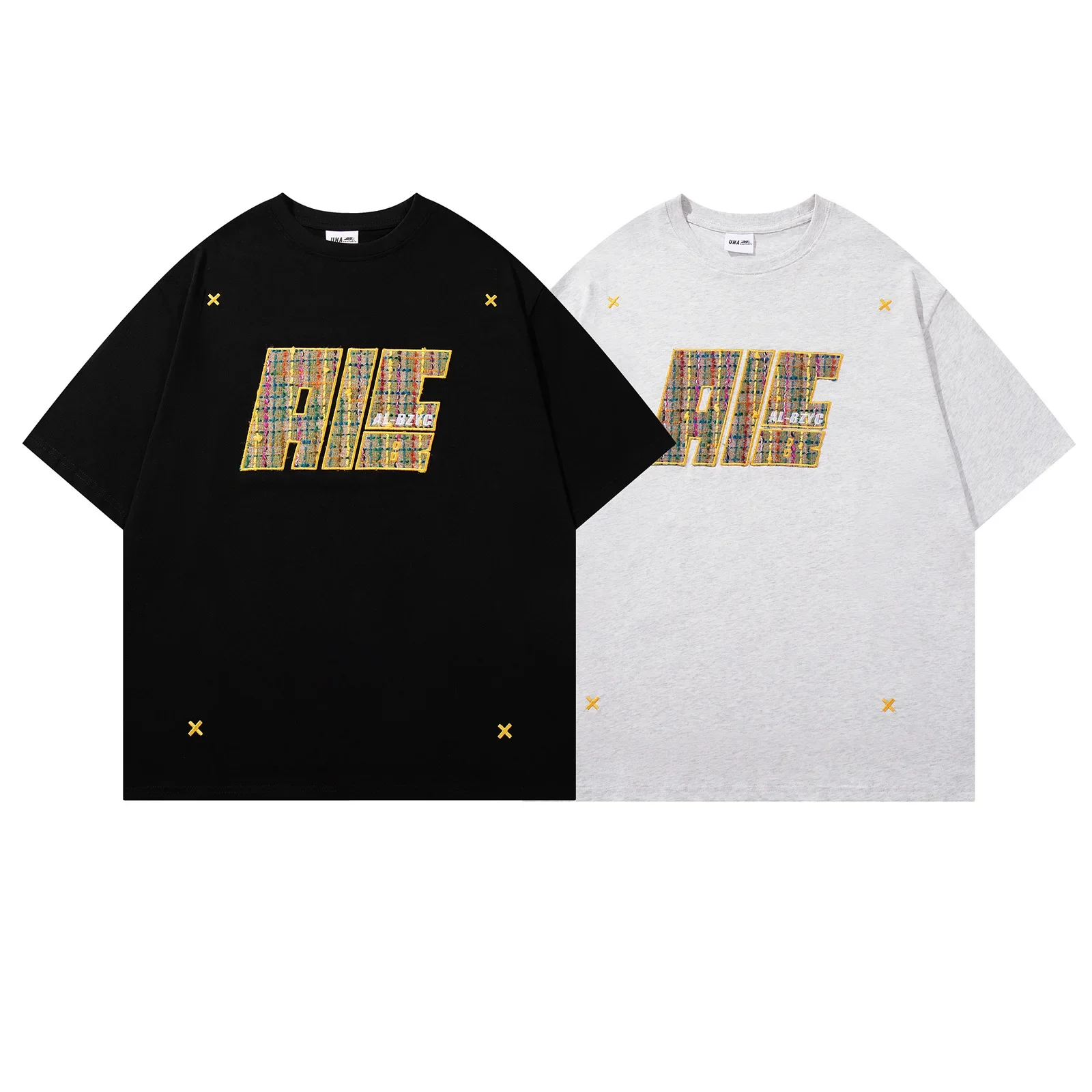 

Oversized T-shirts Mens Japanese Streetwear Letter Embroidery Graphic Tees Summer Couple Casual O-neck Short Sleeve T Shirts Man