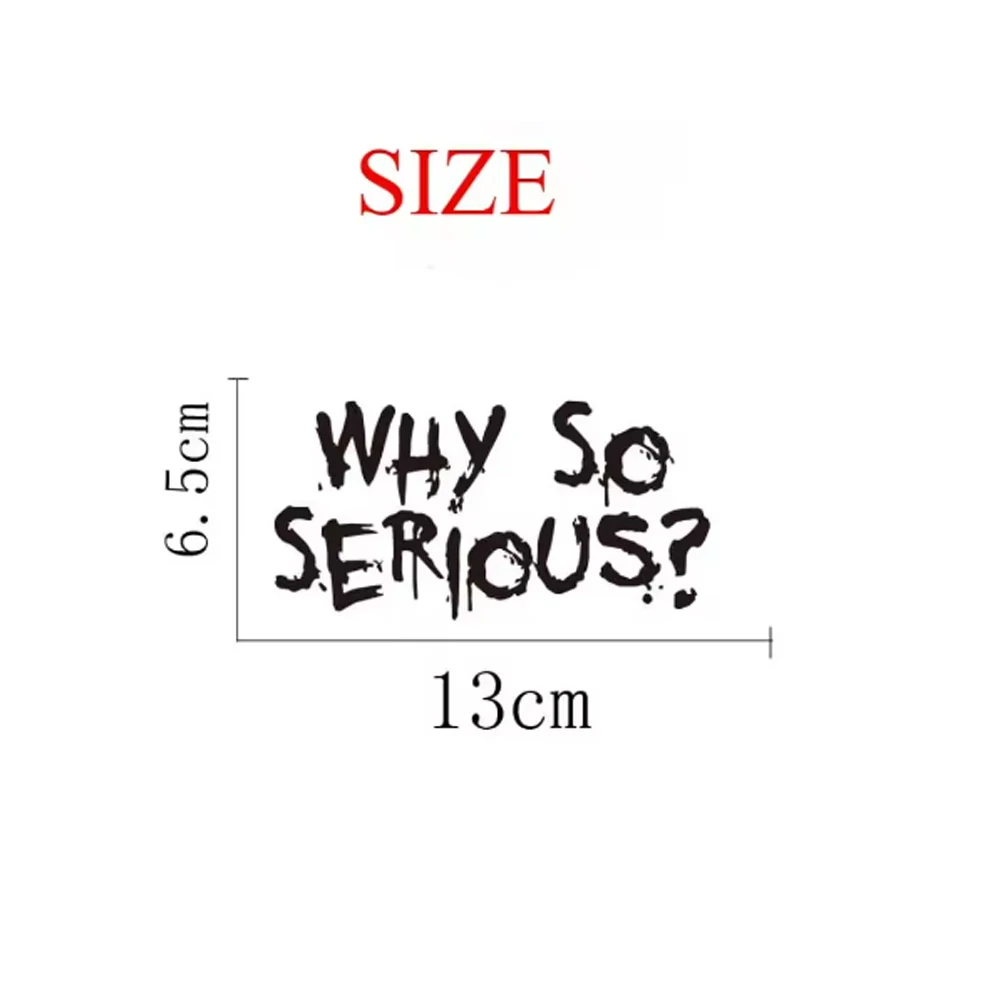 1pc Why So Serious Joker Sticker Waterproof Vinyl Decal For Motorcycle Fuel Tank Racing Helmet Exterior Parts Auto Styling Gift view 2