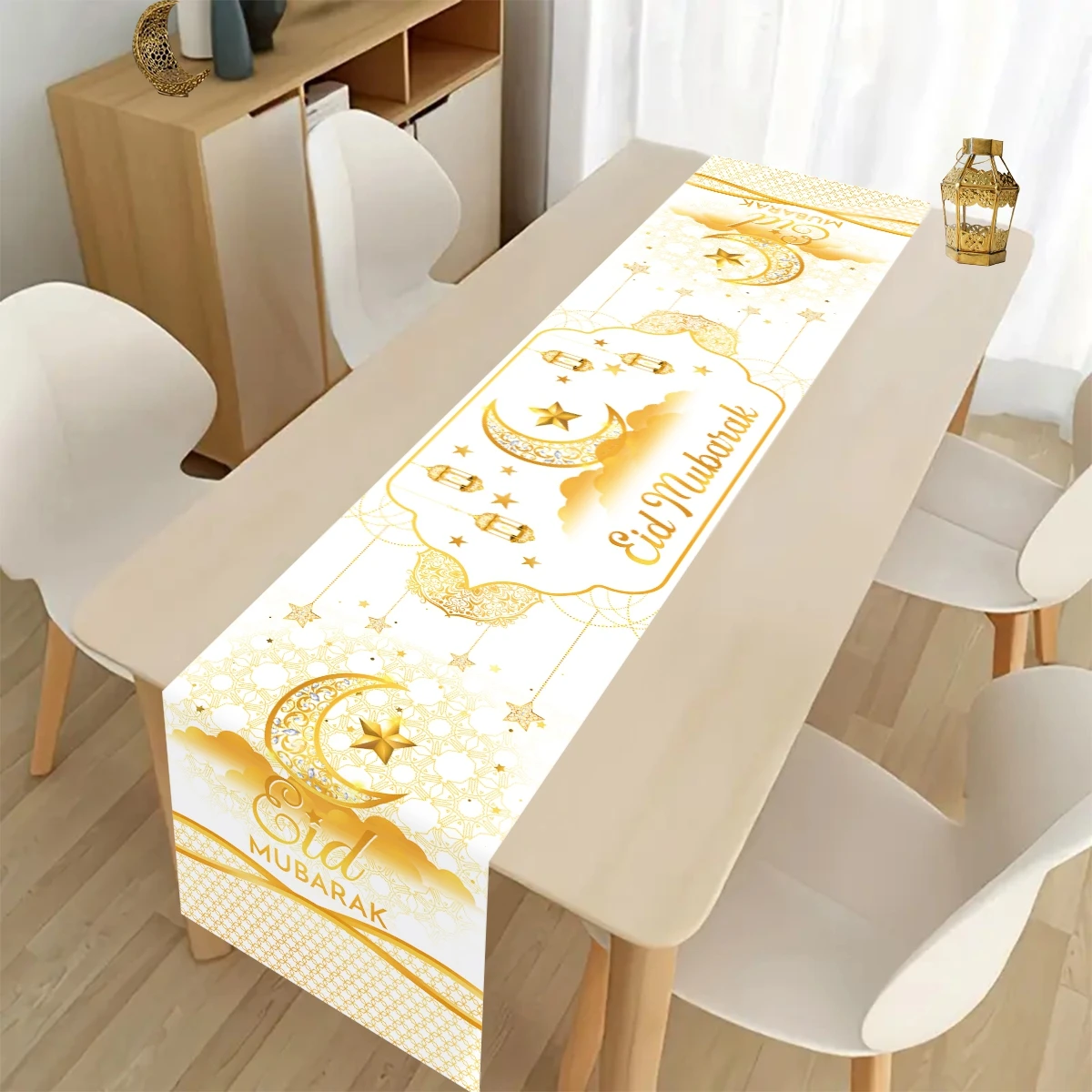 EID Mubarak Table Runner Ramadan Decorations 2026 For Home Tablecloth Ramadan Kareem Eid Al Adha Islamic Muslim Party Decoration