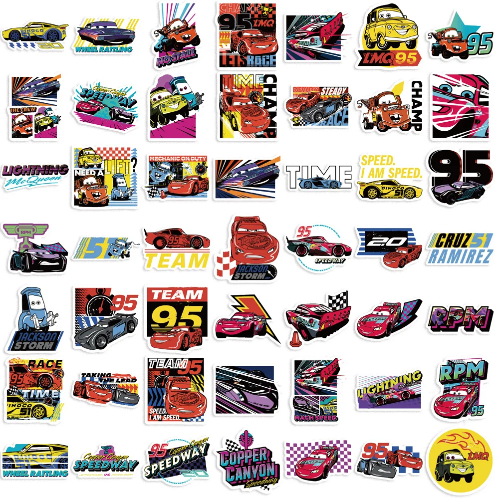 50 قطعة/100 قطعة الكرتون سيارة ليلة سباق الكتابة على الجدران ملصقات الزخرفية الغيتار الأمتعة DIY بها بنفسك ملصقات مقاومة للماء لعبة ملصقات