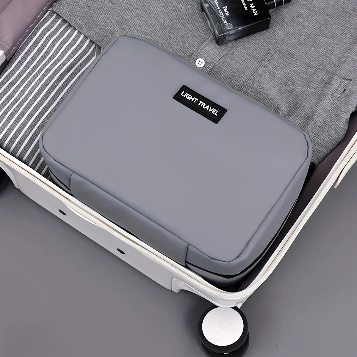Männer Doppel Offene Make-Up Lagerung Tasche Tragbare Zipper Verschluss Make-Up Und Schönheit Tasche Business Reise Toilettenartikel Organizer Taschen – Detail 9