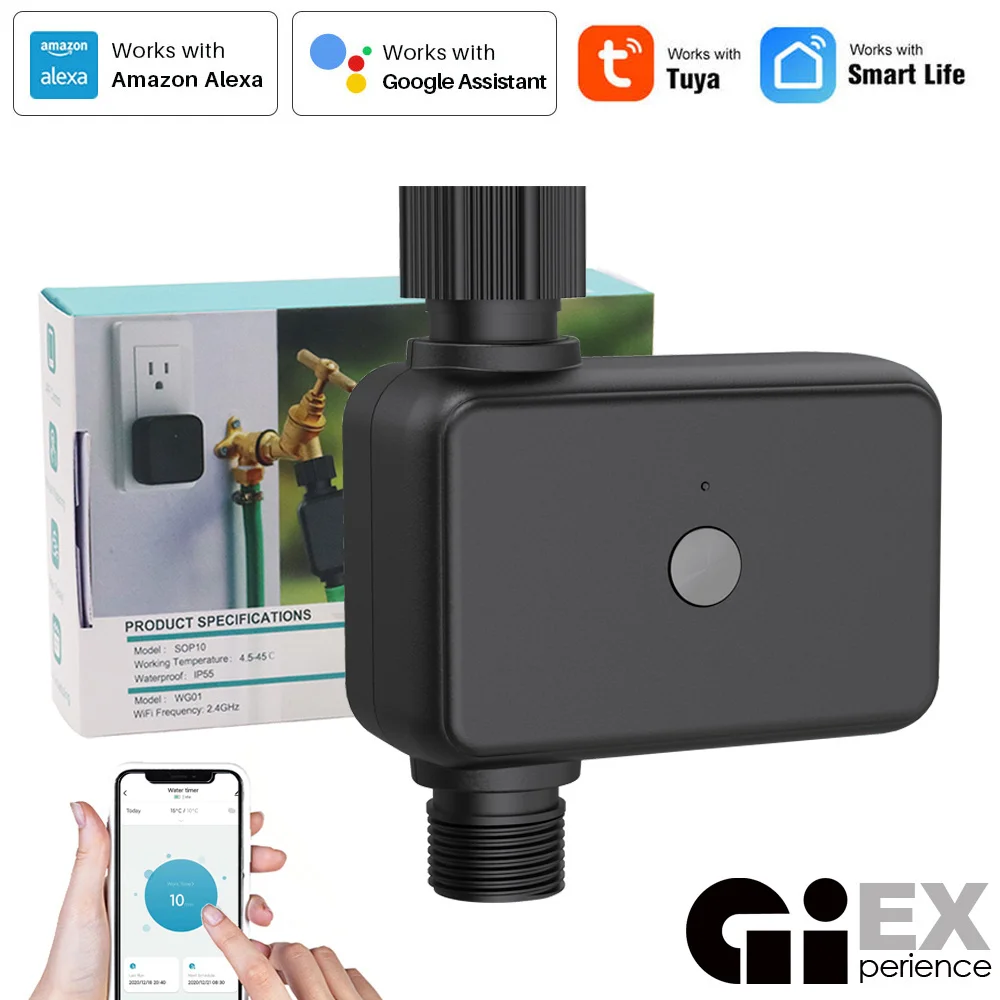 WIFI Bluetooth Watering Timer IP55 Automatically Schedules Automatic Drip Irrigation Controller Garden Valve Google Home,Alexa