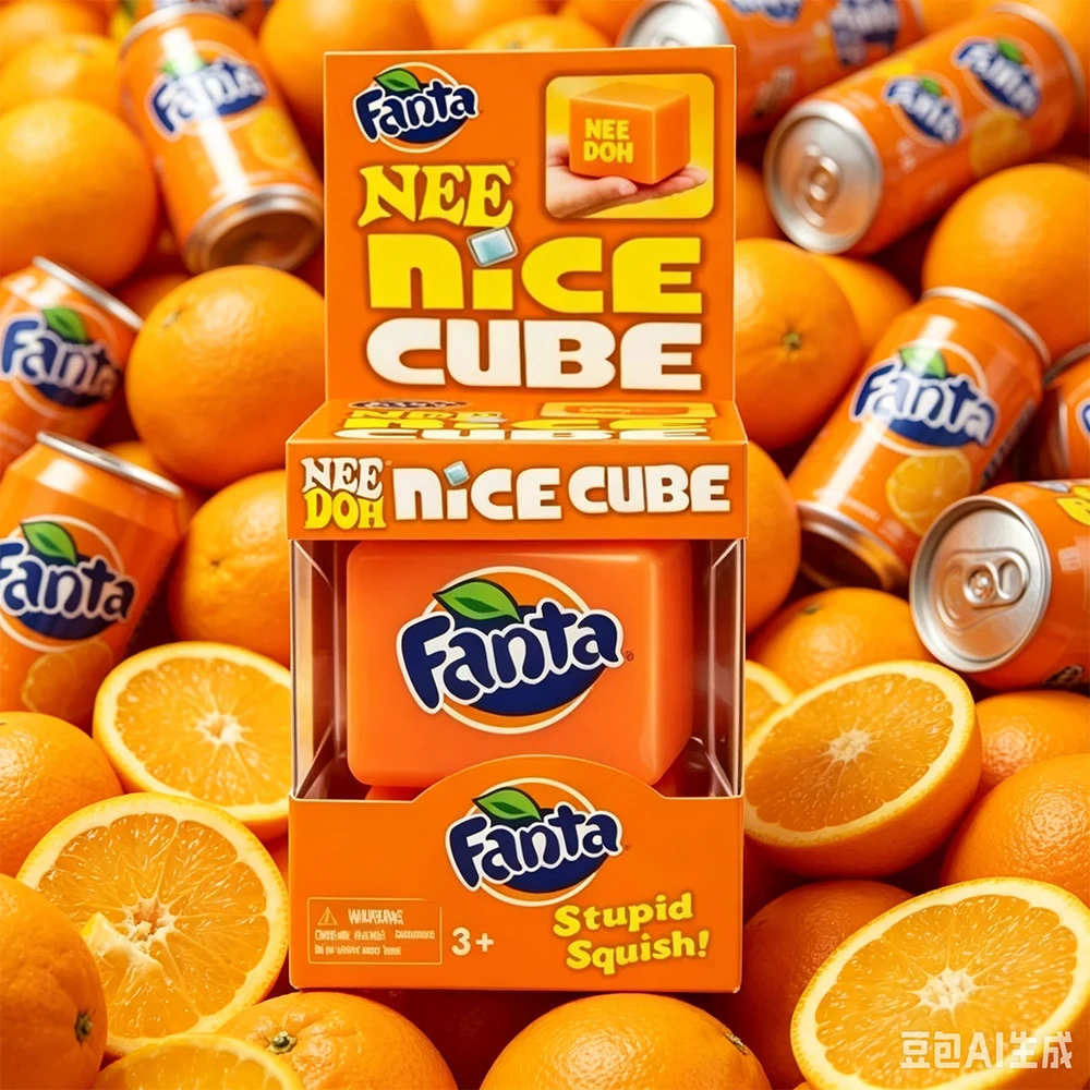 

Fanta x NeeDoh Nice Cube Squishy Toy Stress Relief Fidget Toy Slow Rebound Squeeze Toy for Kids Adults Office School Collectible