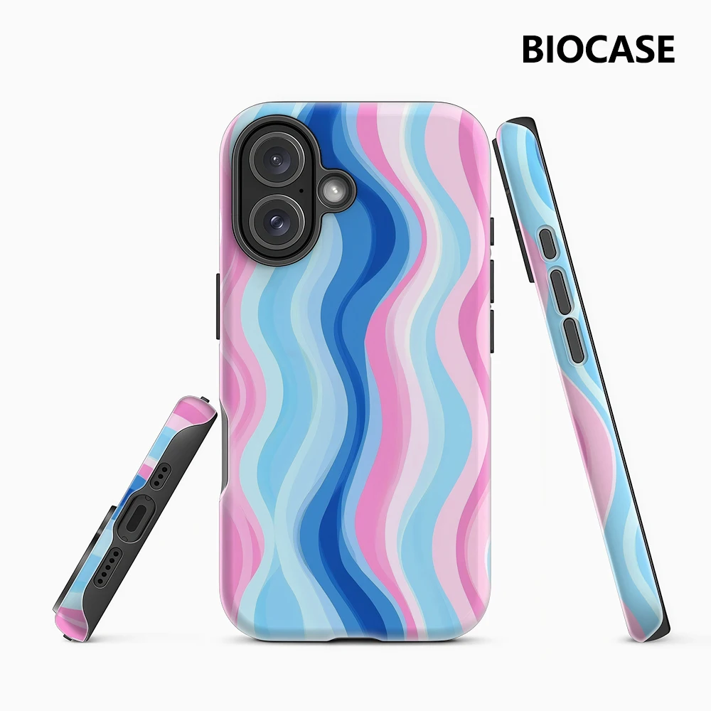 Bunte Wellen IPhone 17 Must-Haves Handyhülle für IPhone 17 16 15 14 13 12 40 Pro Max Plus Doppelschichtige Rückseite