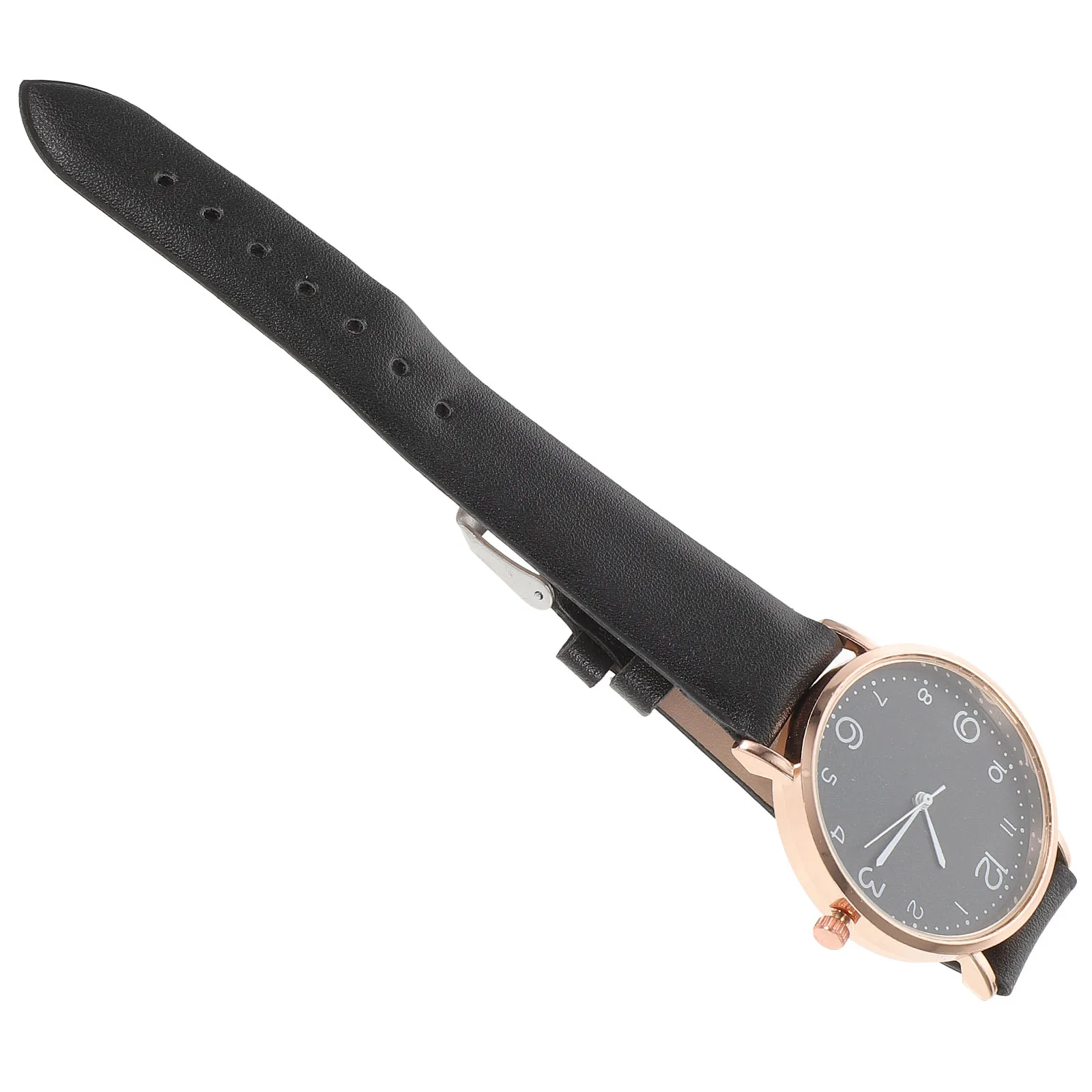 

Digital Face Women Watch Elegant Quartz Wristwatch Ultra Thin Decorative Black Adjustable PU Alloy Glass Casual School