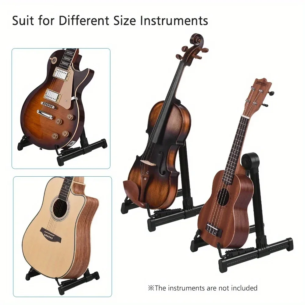 

Adjustable Guitar Stand - Folding Free-Standing Holder for Acoustic, Electric, Bass, Guitar, Mandolin, Banjo, Ukulele & Violin