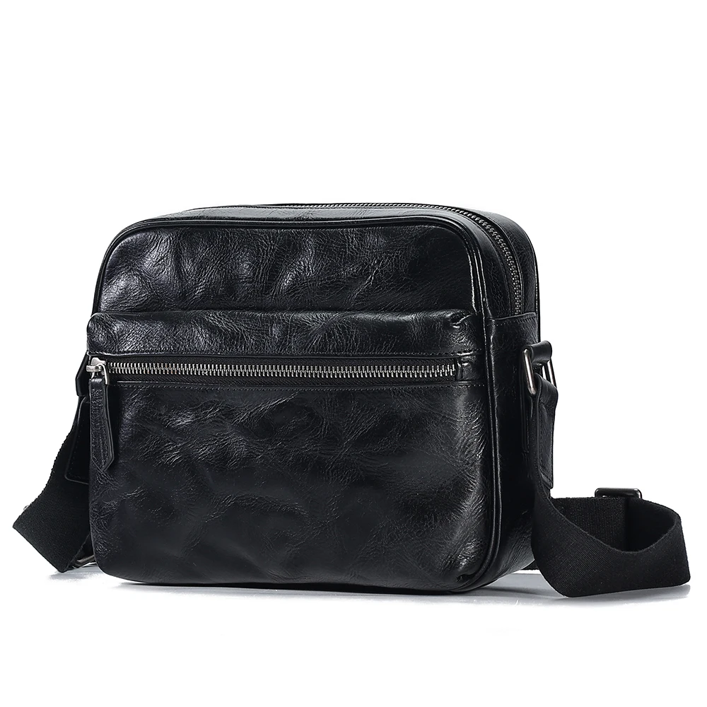 Sac à bandoulière en cuir tanné végétal pour homme, sac à dos décontracté, véritable, tendance minimaliste, nouveau