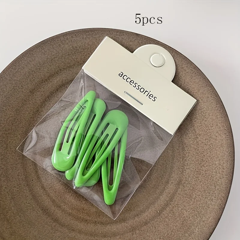 5 Stück süße, mädchenhafte, bunte Haarspangen mit Herz-Motiv, einfache, stilvolle Haarspangen für die Ponyseite, BB-Clips – Detail 6