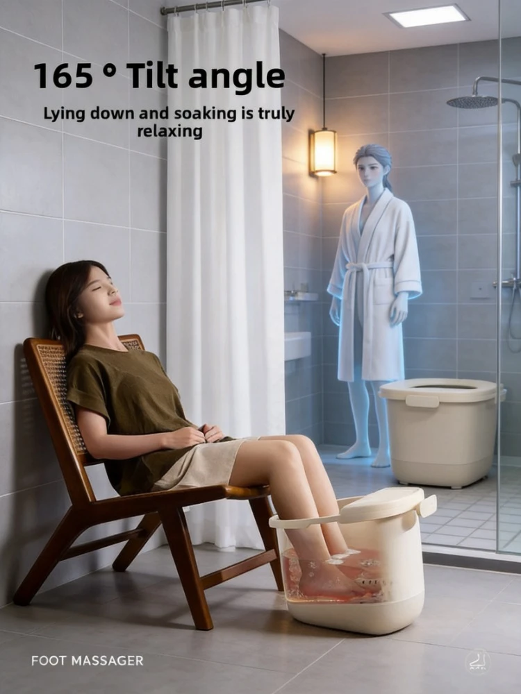 Fully Automatic Constant Temperature Heated Foot Bath Tub Health Massage Foot Basin Ideal Gift for Home Use