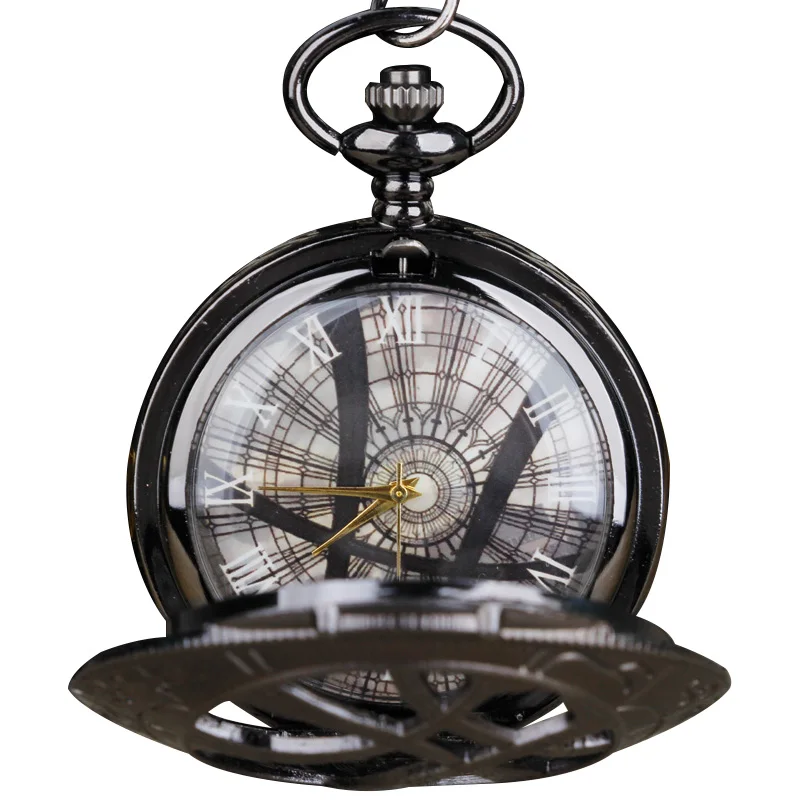 Orologio da tasca al quarzo vintage occhio di Agamotto in bronzo, gioielli, collana con ciondolo, catena, regali per uomini e donne