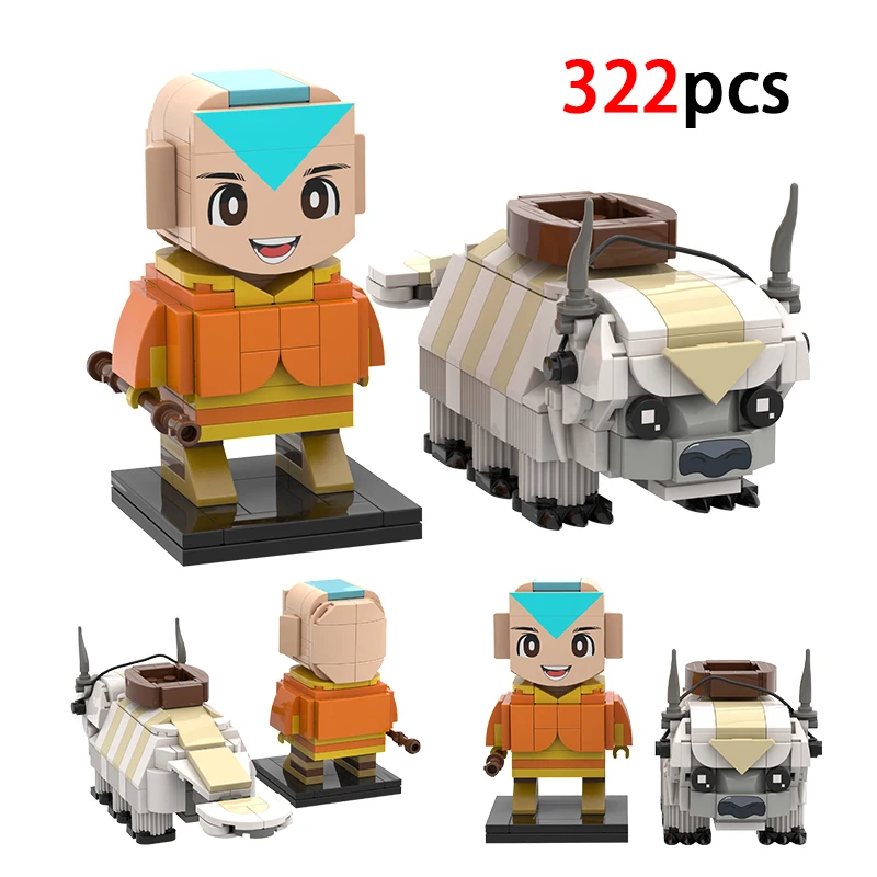 

MOC Avatares The Last Airbenderes, набор строительных блоков, анимационная фигурка, модель Aang Appa Momo, игрушки для детей, подарок на Рождество, Хэллоуин