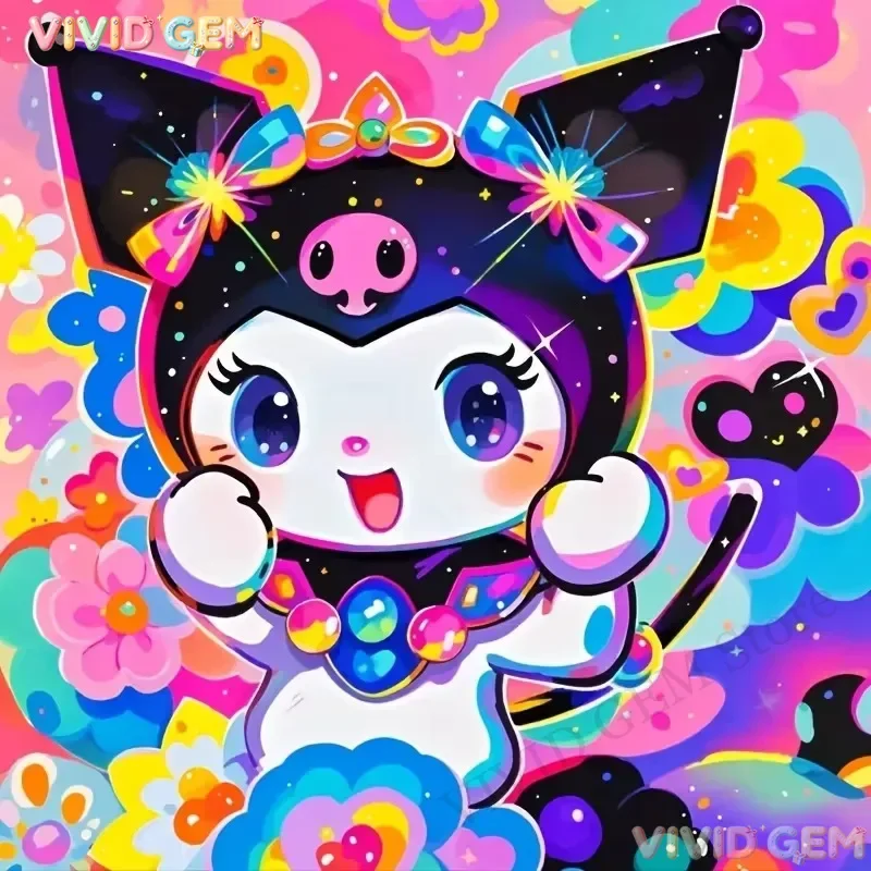 VIVID GEM Sanrio Kurami Series Diamond Painting Kits Full Square&Round Mosaic Handmade Art Home Decor DIY New Arrivals