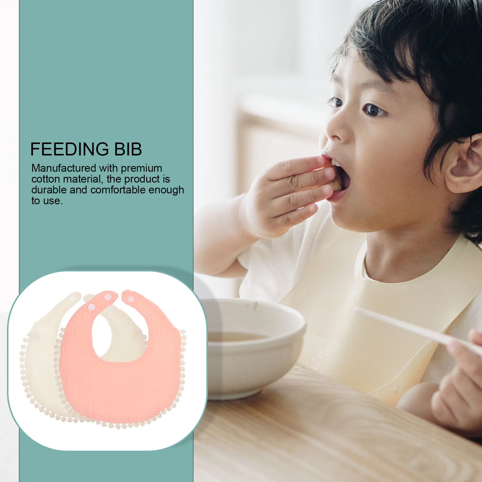 

2Pcs Baby Bibs Soft Cotton Saliva Towels Breathable Infant Newborn Feeding Toddler Drool Absorbent Bibs Bib Feeding Bib