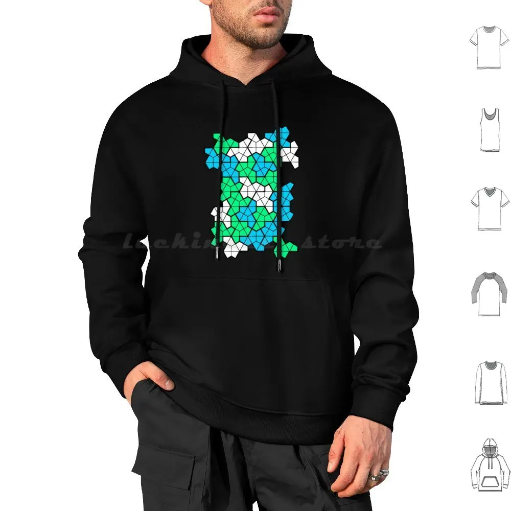 Aperiodic Monotile Tiling Vintage Math Design On Black Background Hoodie cotton Long Sleeve Aperiodic Penrose Penrose