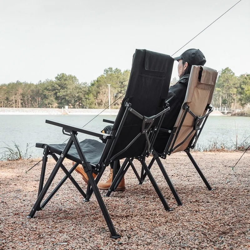 Tryhomy Outdoor Folding Chair Portable Recliner With Pillow Ultralight Fishing Beach Chair Back Adjustable Camping Chair New